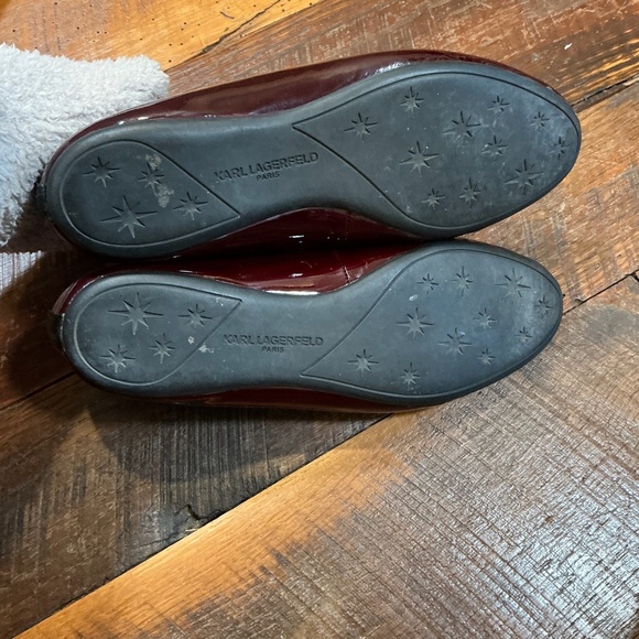 Karl Lagerfeld Paris Women’s Burgundy Patent Leather Ballet Flats Size 7.5 – KL - Picture 8 of 8
